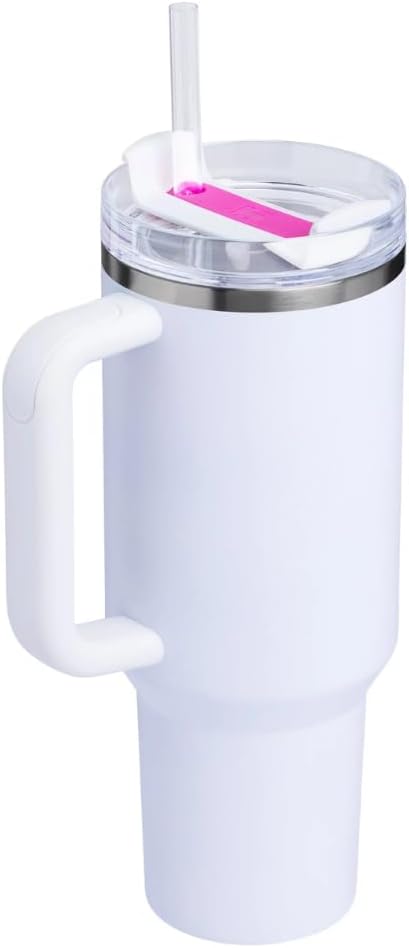 STANLEY Quencher 40 Ounce Vacuum Insulated Stainless Steel Tumbler with Handle Lid and Straw, Thermos for Hot and Cold Drinks, 1,180 L, CRYSTAL CRUSH