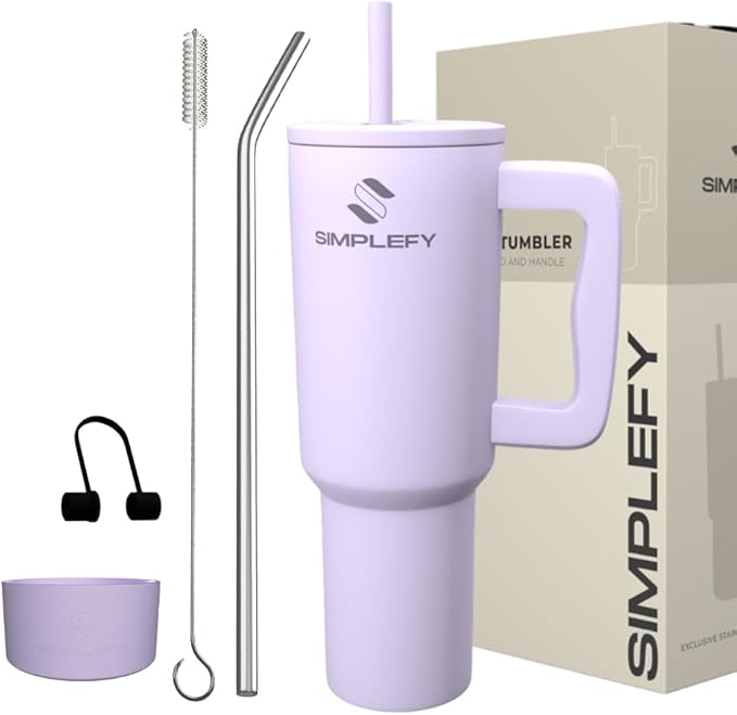 ProSip 40oz Insulated Tumbler with Handle & Straw Lid – Cupholder Friendly Stainless Steel Travel Mug, Leak-Resistant, Double Wall Vacuum Cup for Cold & Hot Drinks